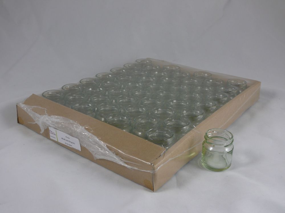 Glazen pot -rond-41ml (50gram)- (zonder deksel 43mm) 46 stuks