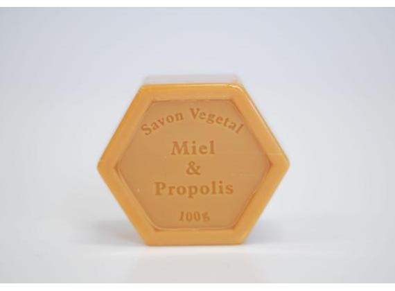 6 kantige Honingzeep met propolis 100 gram (Fr)