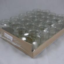 Hexagonale glazen pot 278 ml (350gram) per 20 stuks (zonder deksel 63mm)